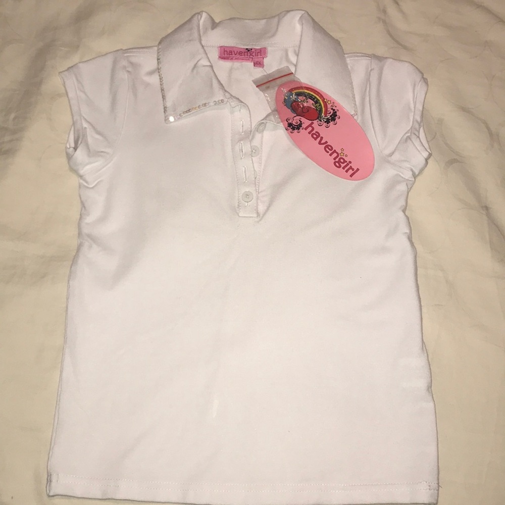 Havengirl white shirt with sequined collar
