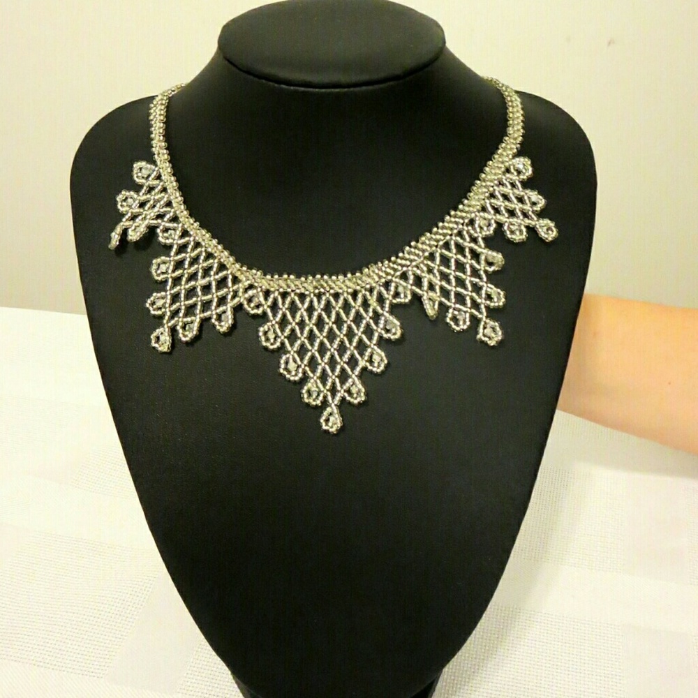 Handmade Silver Needle Work Chocker