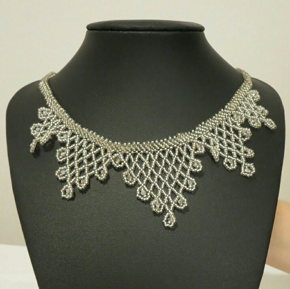 Handmade Silver Needle Work Chocker - Picture 2 of 3