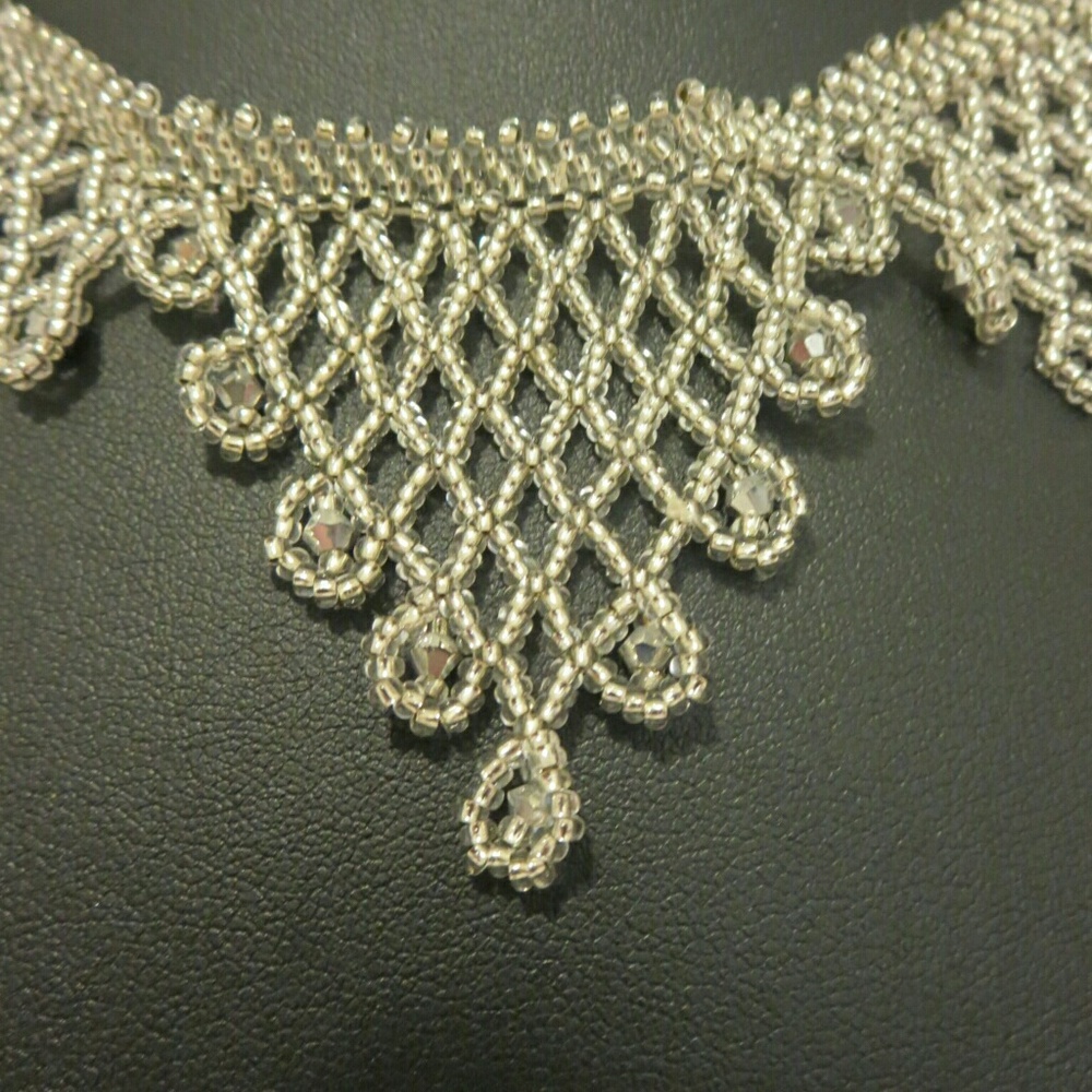 Handmade Silver Needle Work Chocker - Picture 3 of 3