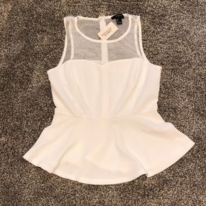 Brand new w/ tags! White peplum top. Forever 21.
