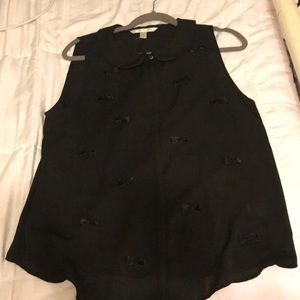 Lauren Conrad black bow blouse