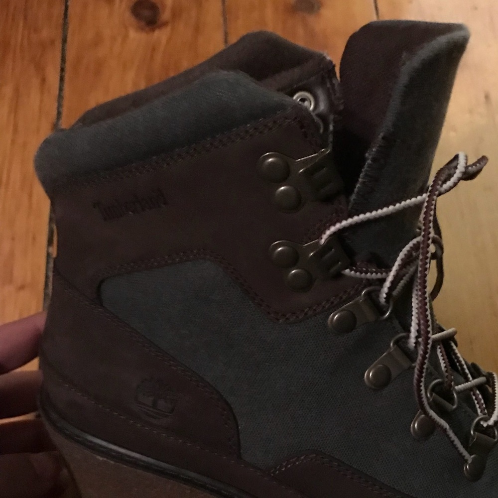 Timberland wedge boots grey and brown 8.5