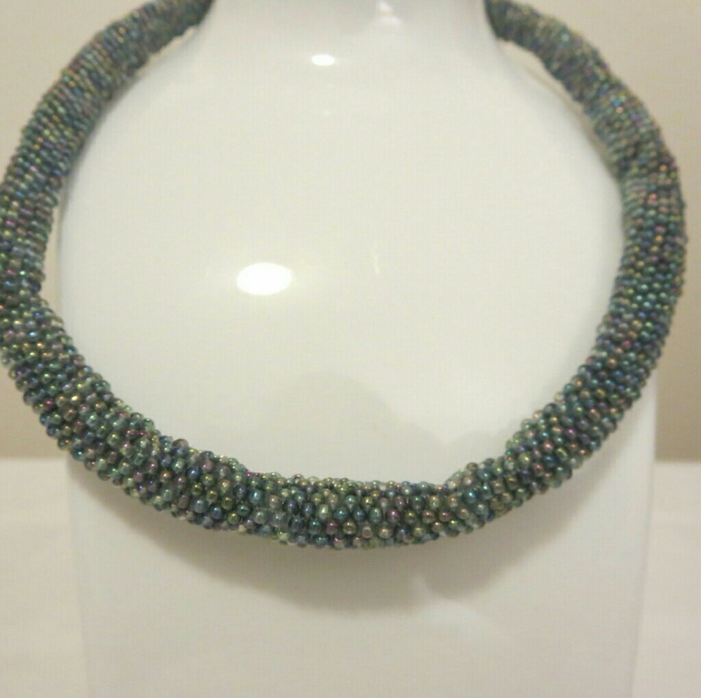 Handmade Opalescent Bead Necklace/Chocker