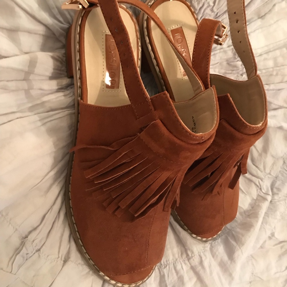 Topshop Gorgeous brown peep toe shoes