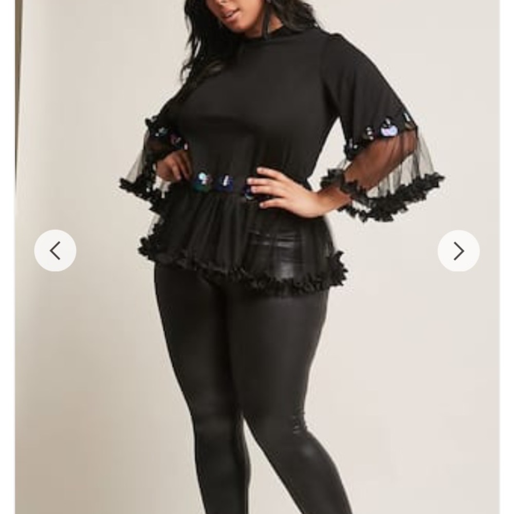 SOLD OUT Sheer Mesh Sequin Rhinestone Top