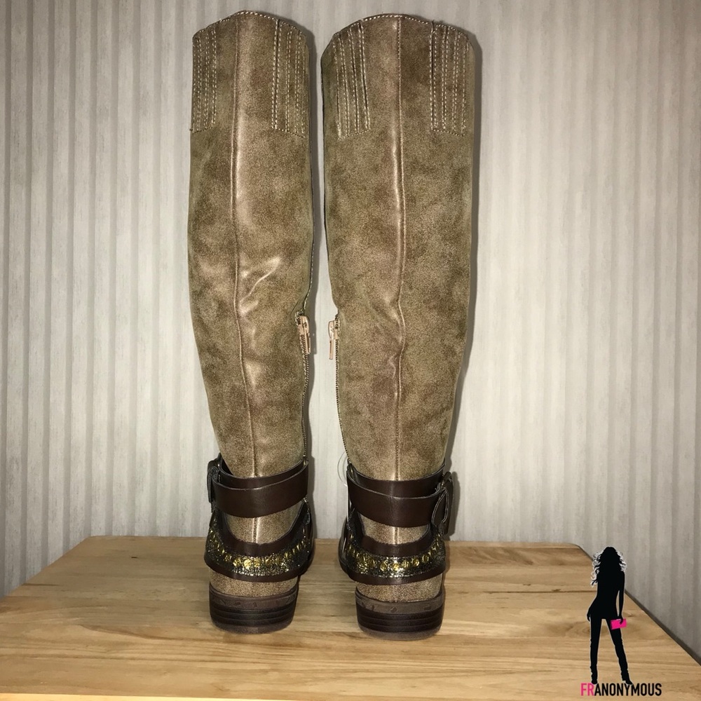 Taupe Leather Boots 6 - Picture 4 of 6
