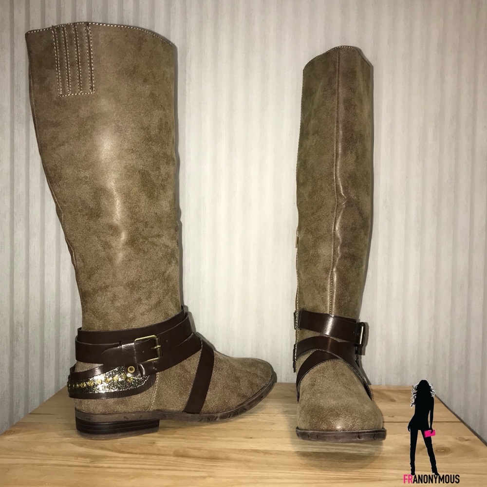 Taupe Leather Boots 6 - Picture 5 of 6