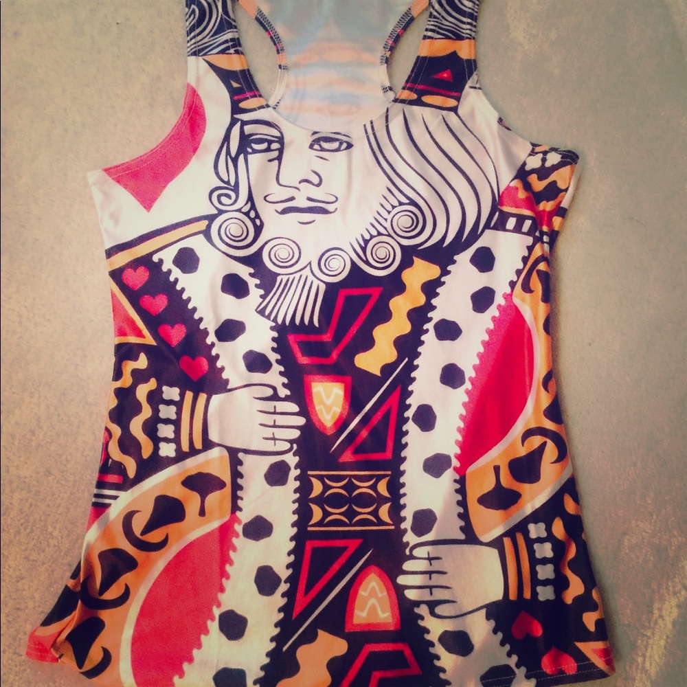 Juniors King of Hearts Racerback Tank Size Small
