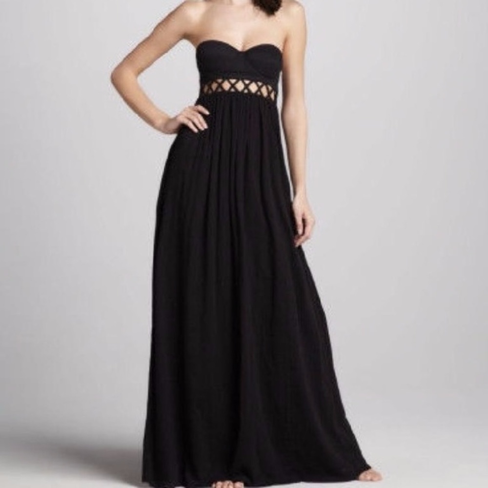 Mara Hoffman Lattice Strapless Maxi Dress, Size 6