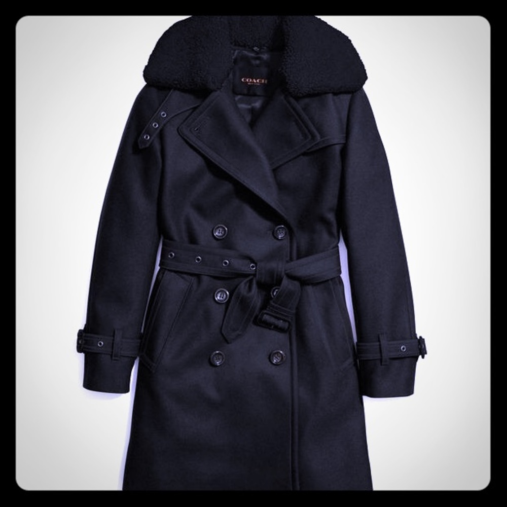 Coach Icon Wool Trench in black