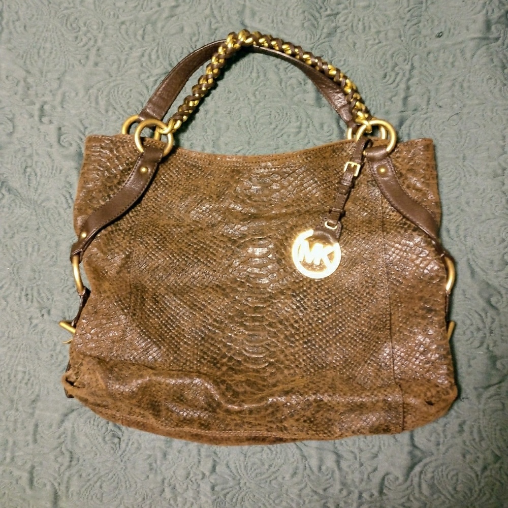 Michael Kors snakeskin print leather bag