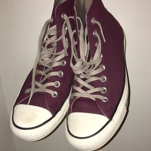 Burgendy Converse High Tops