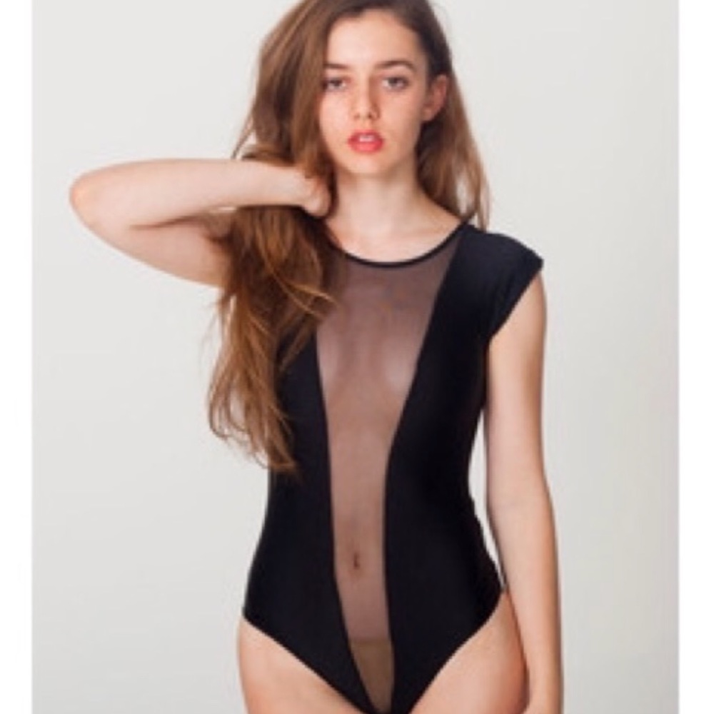 American Apparel - Black mesh bodysuit
