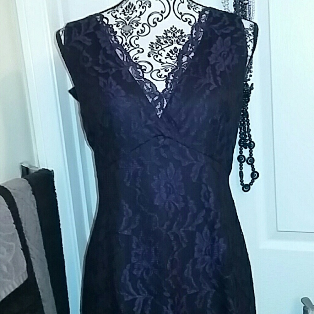 Black dress w/ purple lace over
