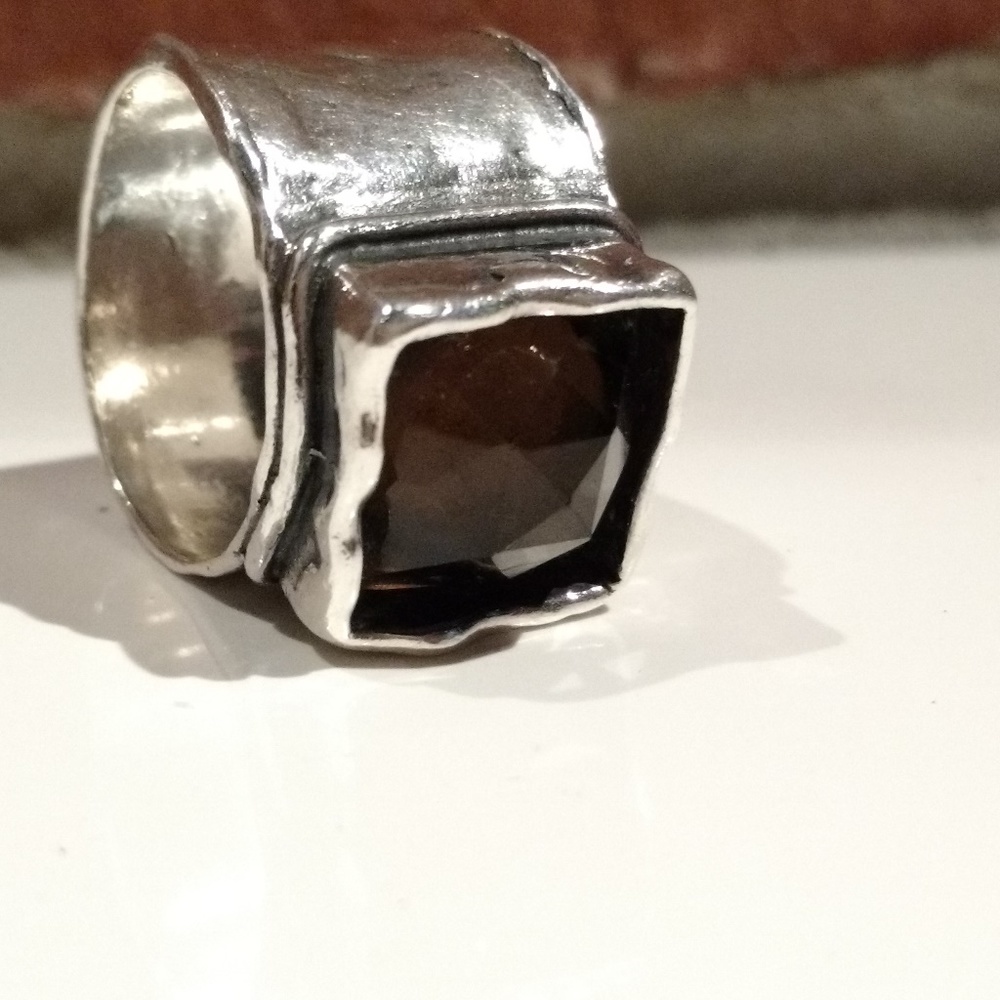 Silpada Sterling Silver and Brown Quartz Ring