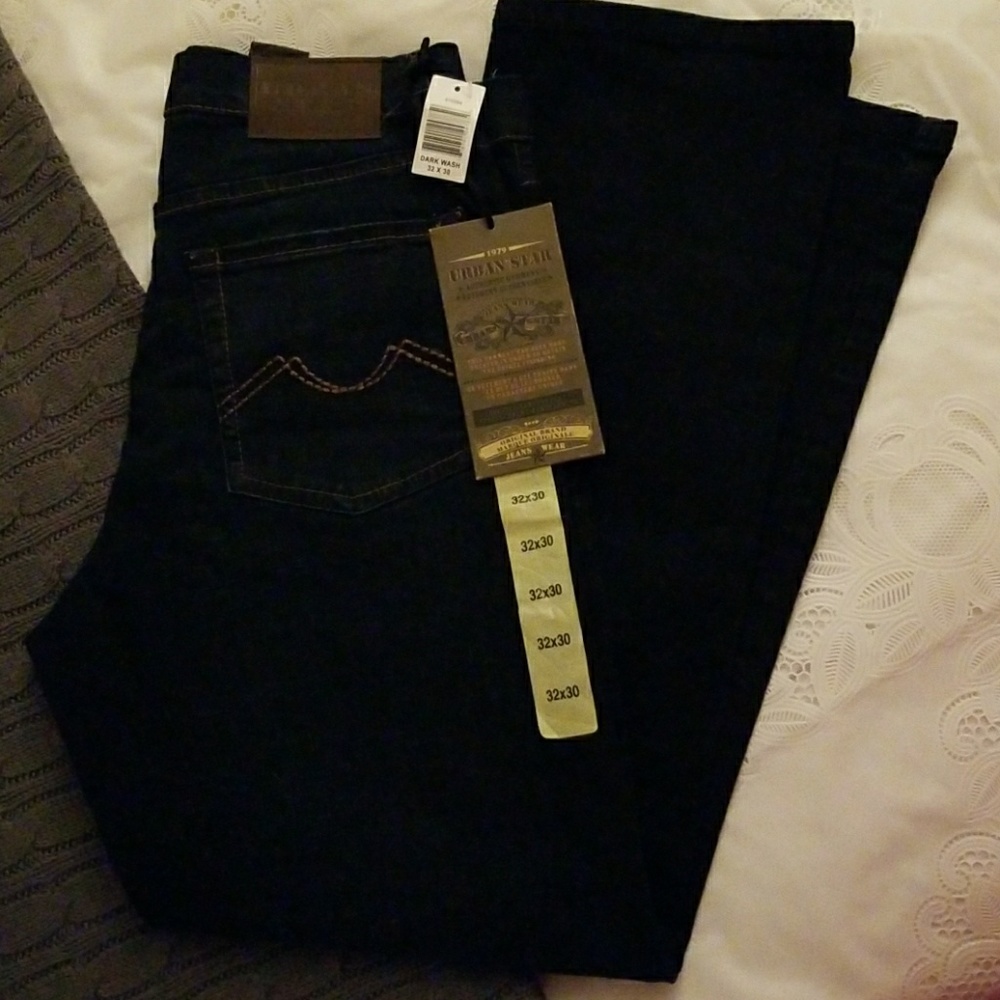 NWT 32x30 Dark Wash Urban Star Straight Leg Jean