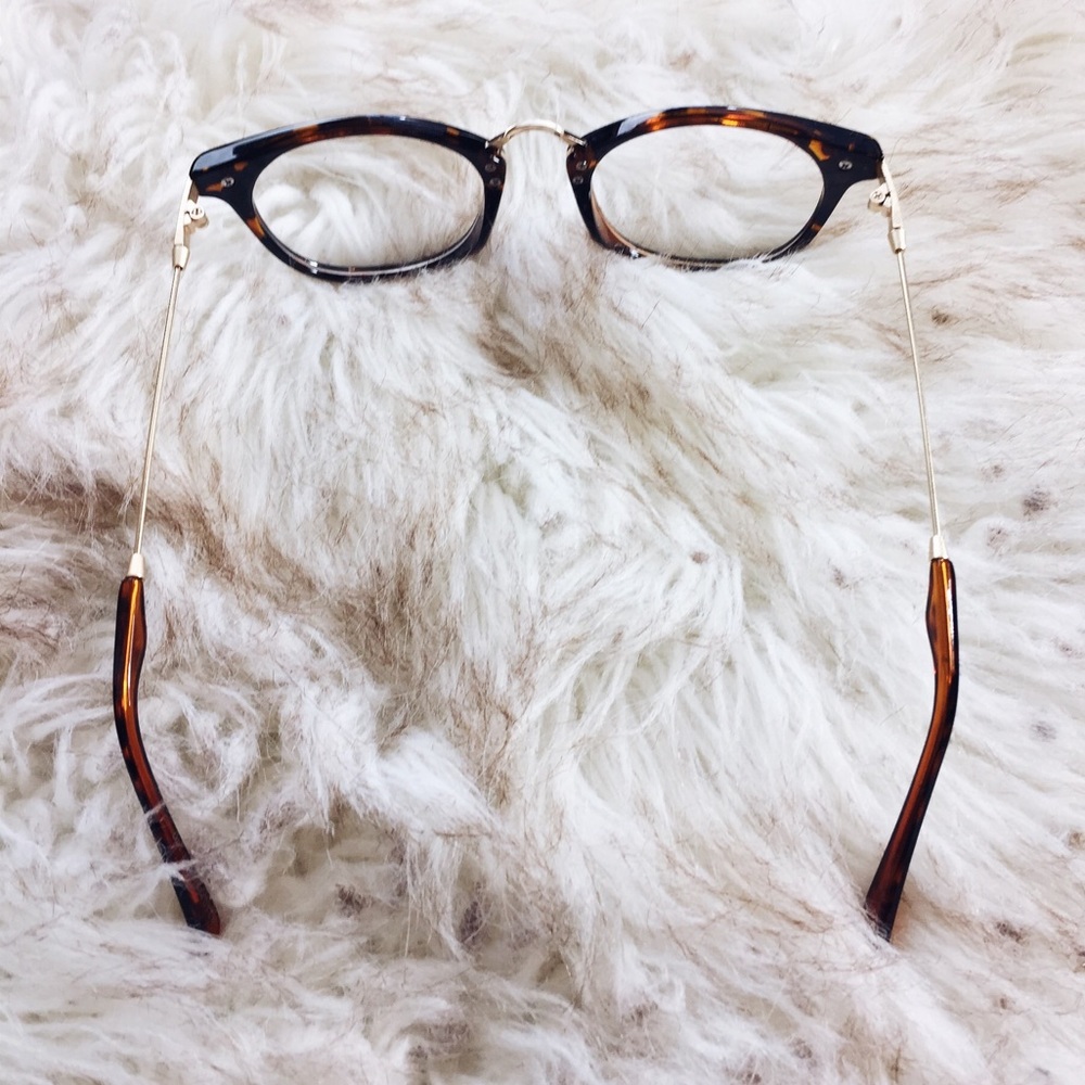 NEW Tortoise + Gold Clear Glasses // Boho // Work - Picture 2 of 5