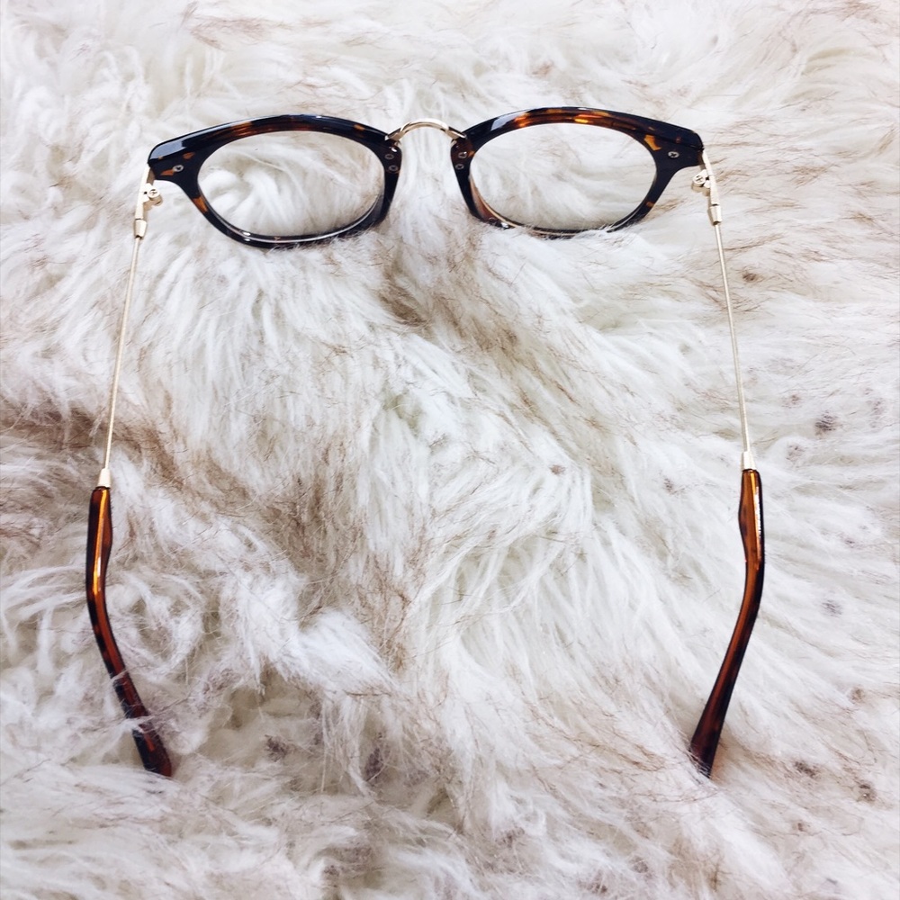 NEW Tortoise + Gold Clear Glasses // Boho // Work - Picture 3 of 5