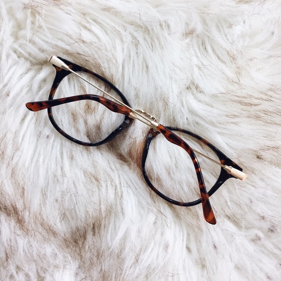 Accessories - NEW Tortoise + Gold Clear Glasses // Boho // Work