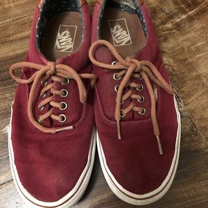 Maroon Vans With Leather Accents M9 W10.5