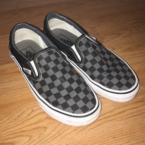 Black and Grey Checkered vans