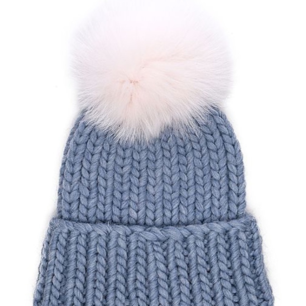 Eugenia Kim - wool beanie w fur pom pom