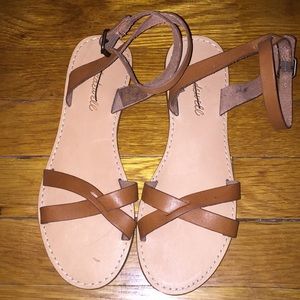 New Madewell boardwalk wrap around Sandals