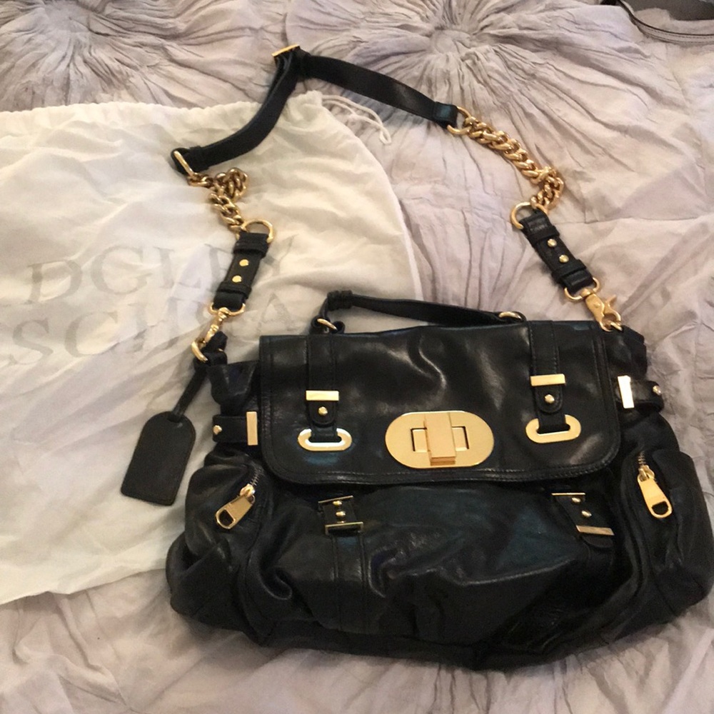 Badgley Mischka black leather bag