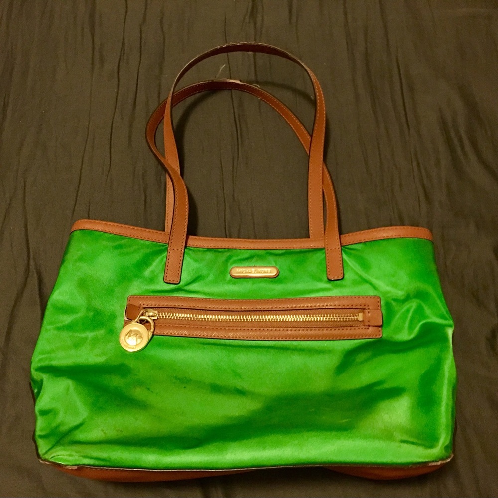 Michael Kors Green Canvas/Nylon Tote Bag