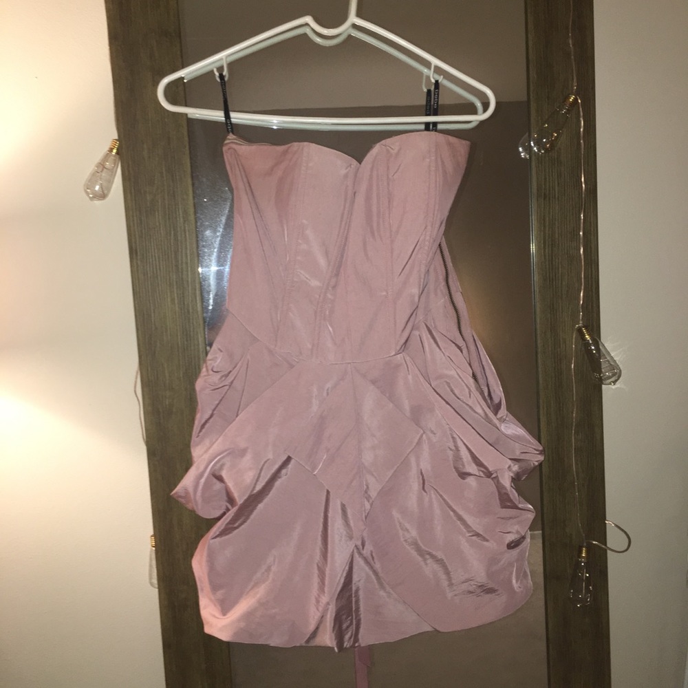 Strappless Dusty Rose Mini Dress