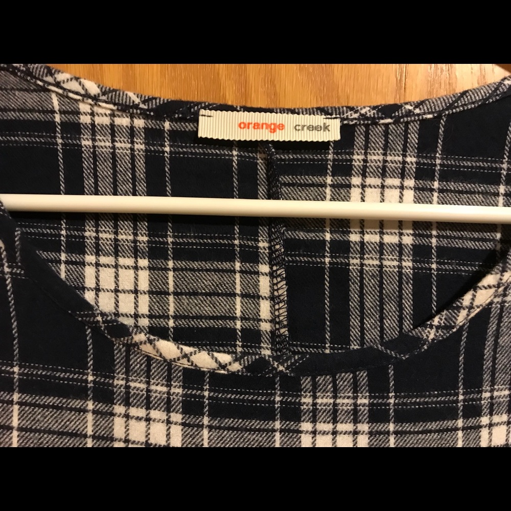 Navy and white flannel and fringe dress - Picture 4 of 5