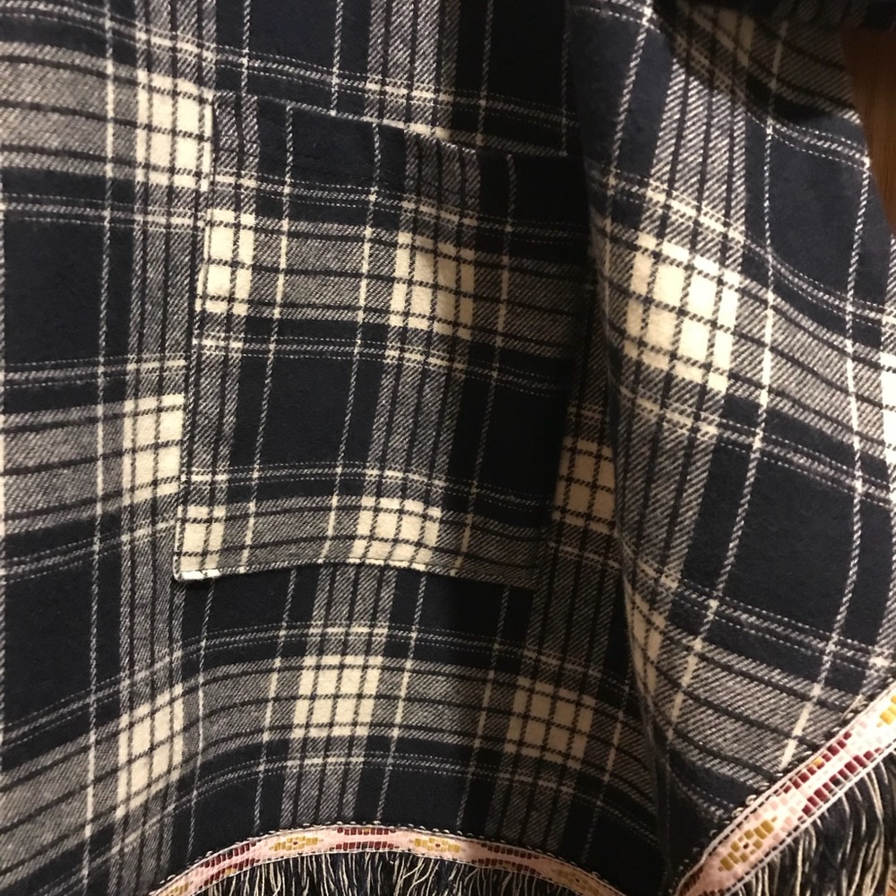 Navy and white flannel and fringe dress - Picture 3 of 5