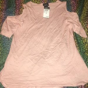 Pink Cold Shoulder Top