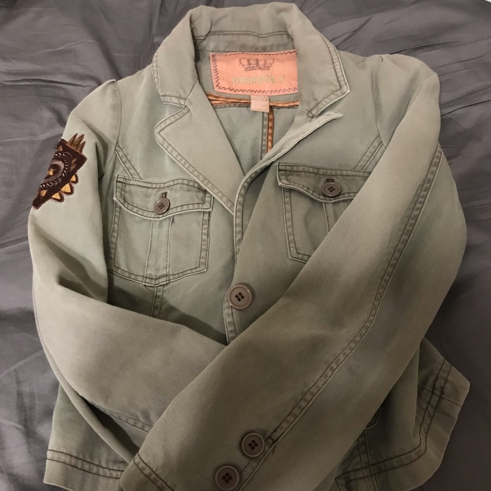 Olive Blazer Utility Jacket