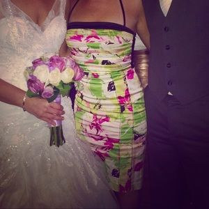 Bebe knee length floral formal dress