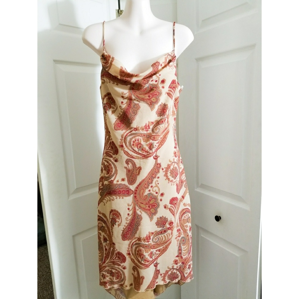 City Triangles Paisley Spaghetti Strap Dress 6 in
