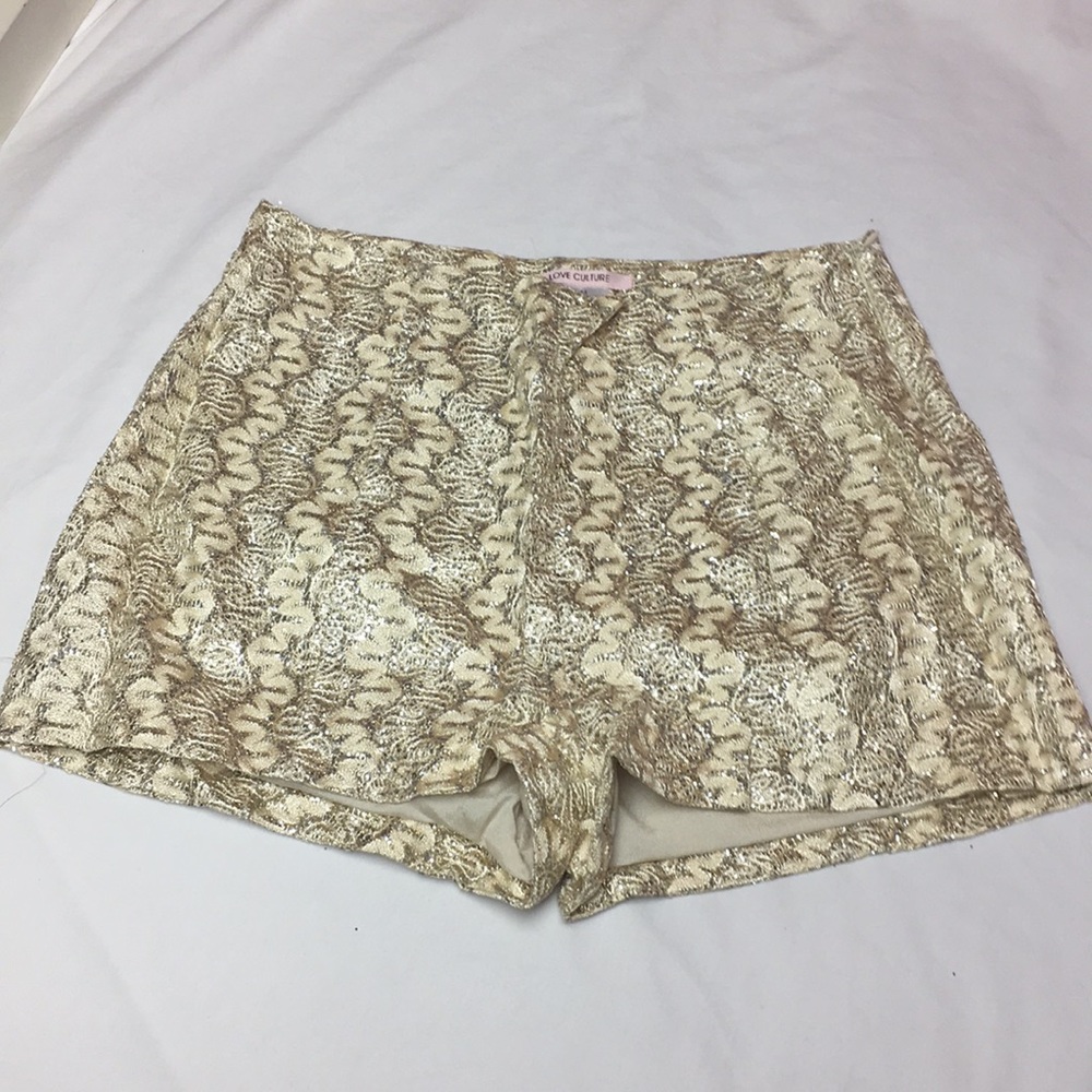 Gold Glittery Mini Shorts !!!
