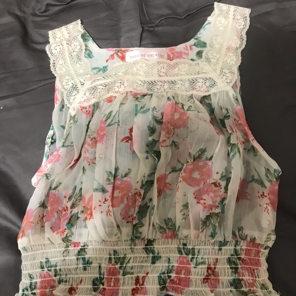 Sheer Floral Crop Top