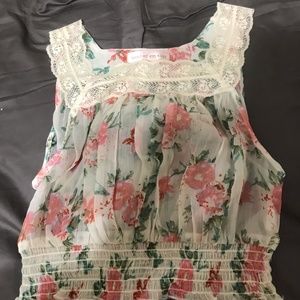 Sheer Floral Crop Top