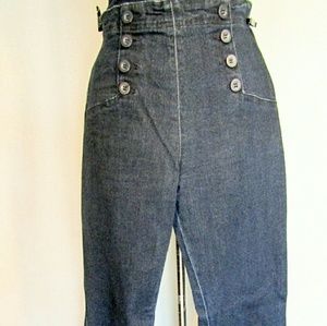 FOREVER 21 SAILOR DESIGN BELL BOTTOM JEANS