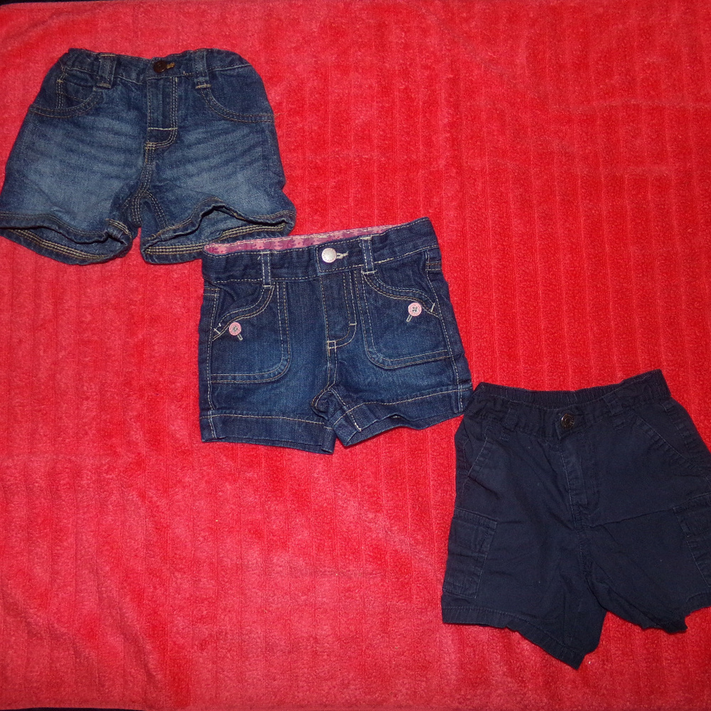 3 pc Shorts 9-12 month OshKosh &Tommy Hilfiger