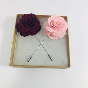 Men lapel pins of flowers set lot of 2