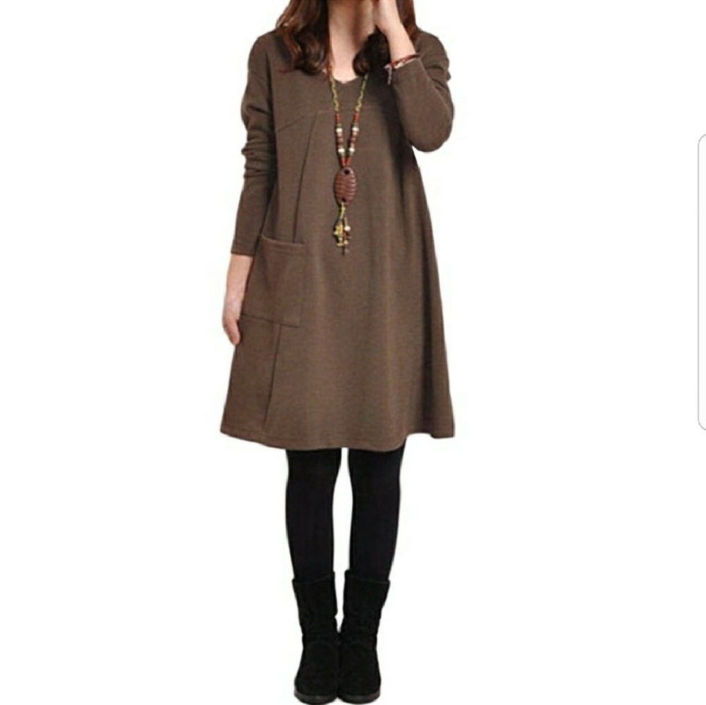 Absolutely precious long sleeve pocket dress!