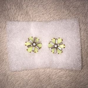 Anthropologie diamond mint stud earrings