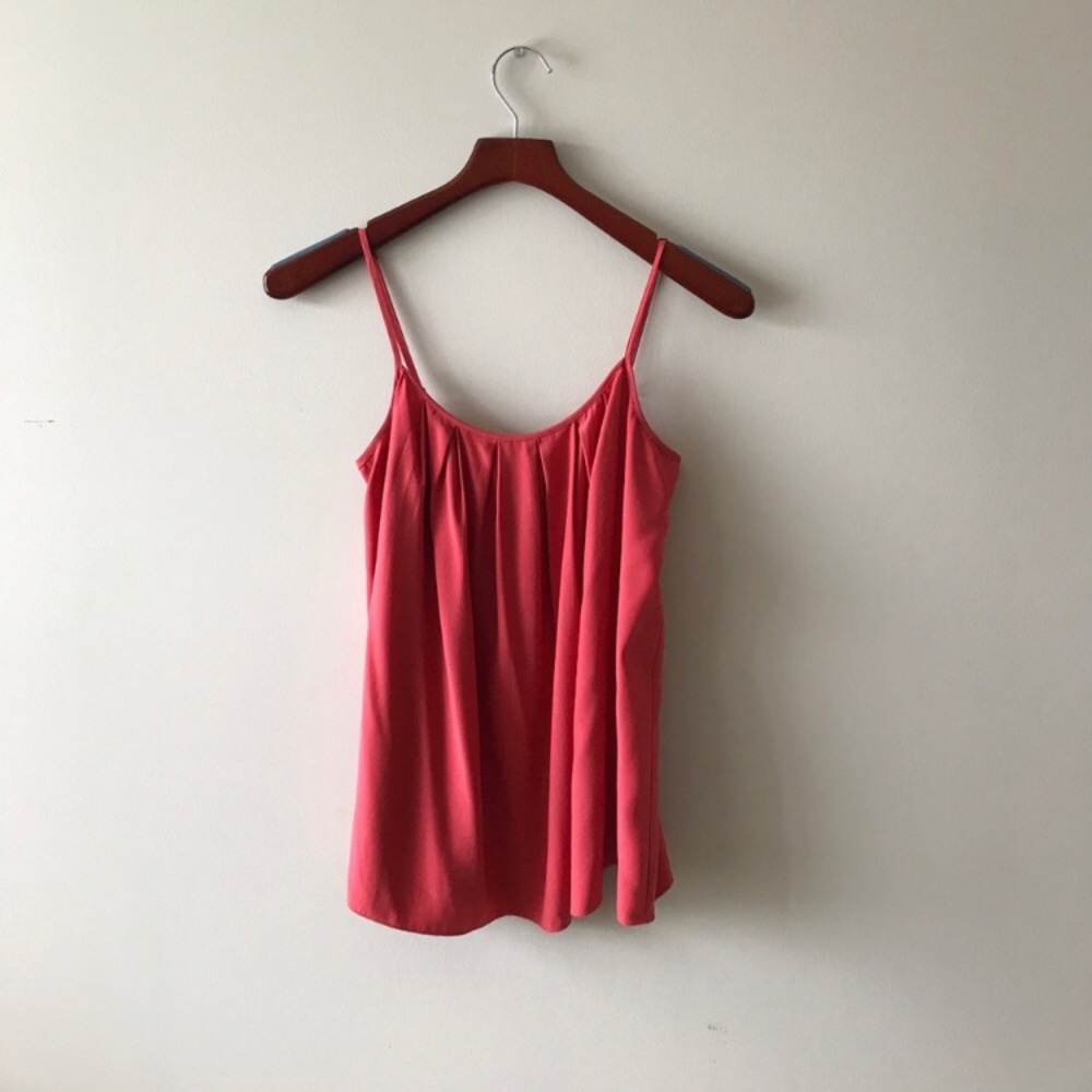 coral silk tank top