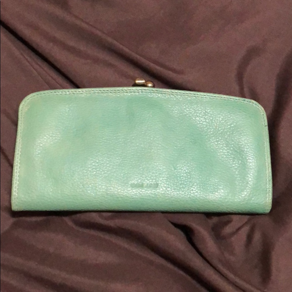 Wallet/Clutch combo green purple lining