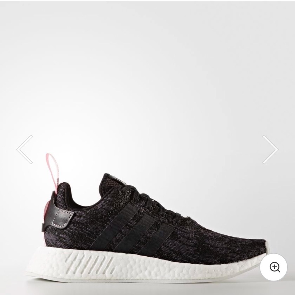Black and Pink Adidas NMD_R2 Sneakers