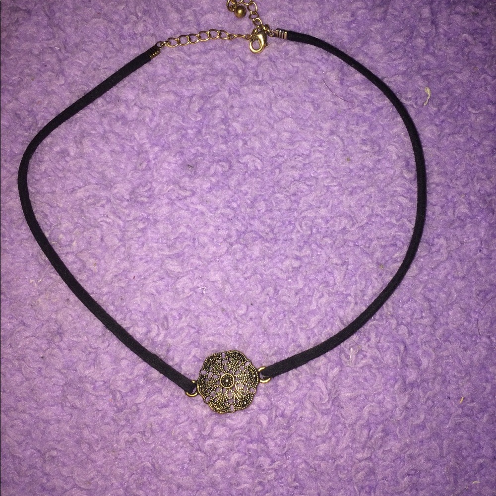 Faux suede choker