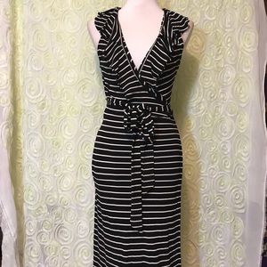 Banana republic stripe wrap dress classic medium